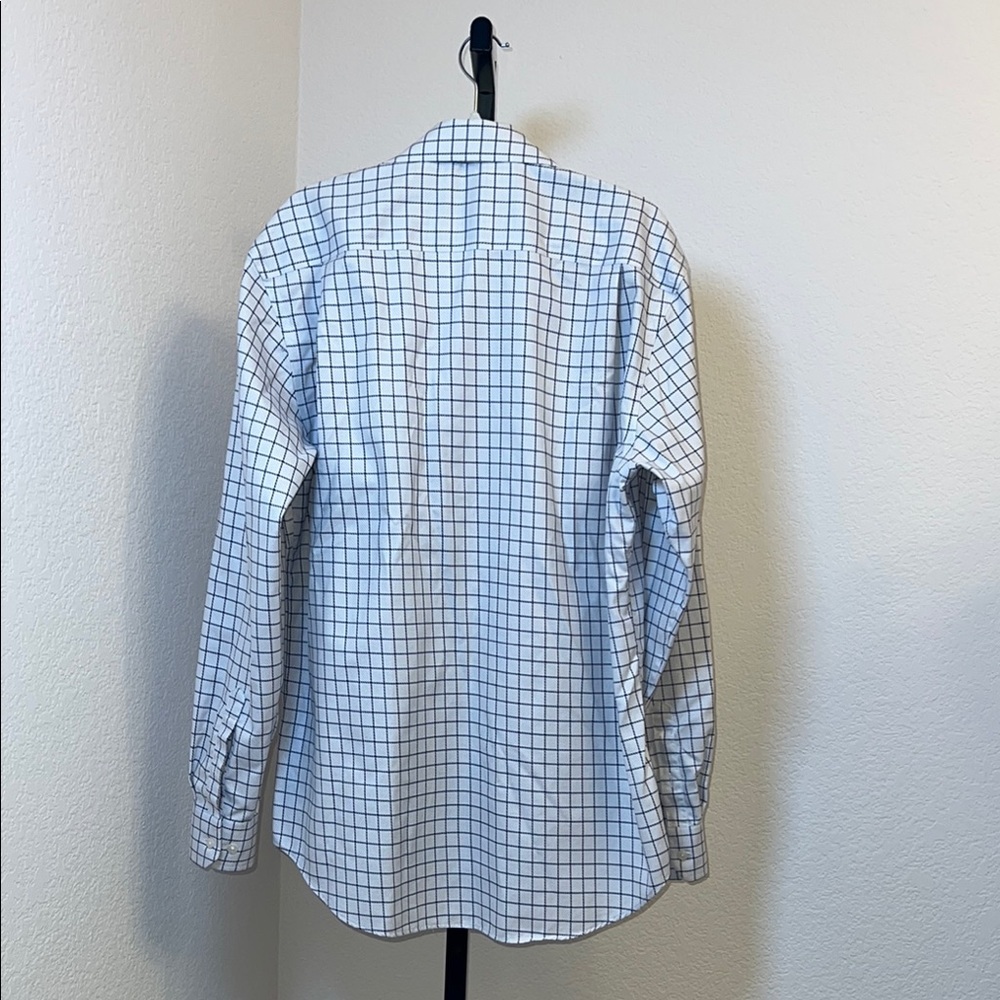 Pronto Uomo White and Blue Casual Button Down Shirt - Picture 3 of 5